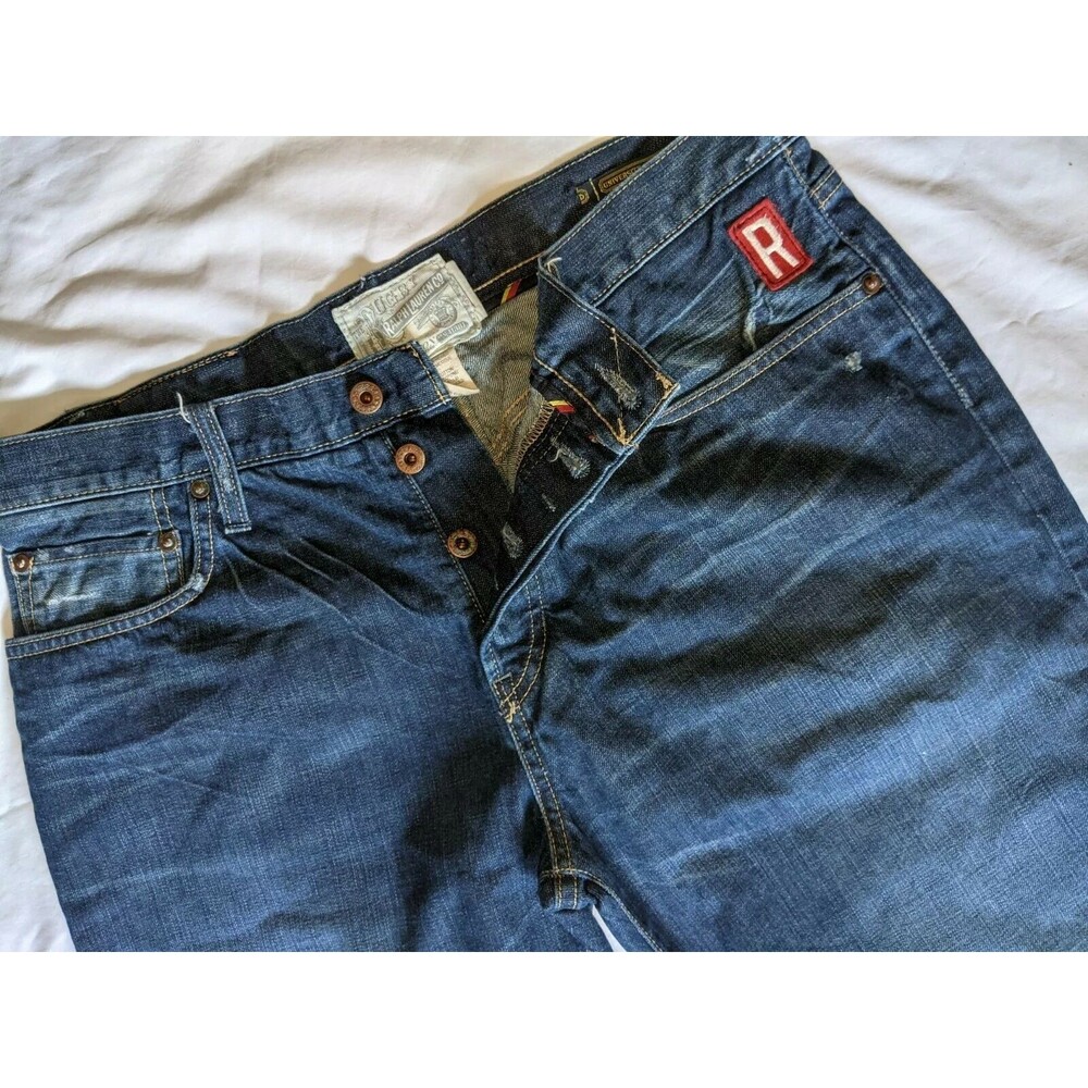 RARE Polo Ralph LAUREN RUGBY 5-pocket PANTS denim University RELAXED fit 35 X 32